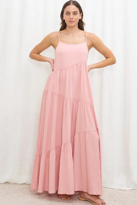 Sanita Maxi Dress - Pink Tunics Bridal satin