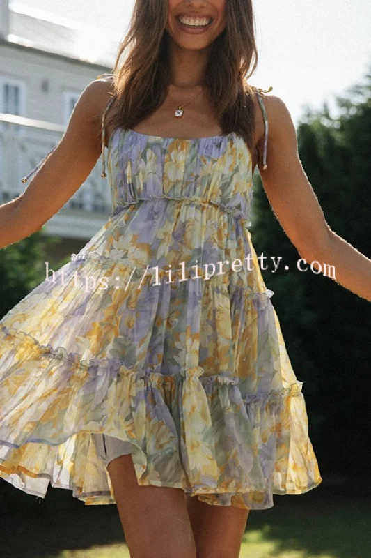 Lilipretty Capri Kisses Floral Tiered Ruffle Smocked Back Slip Mini Dress Comfortable Boho Mini Dress Lilipretty Capri Kisses Floral Tiered Ruffle Smocked Back Slip Mini Dress Comfortable Boho Mini Dress