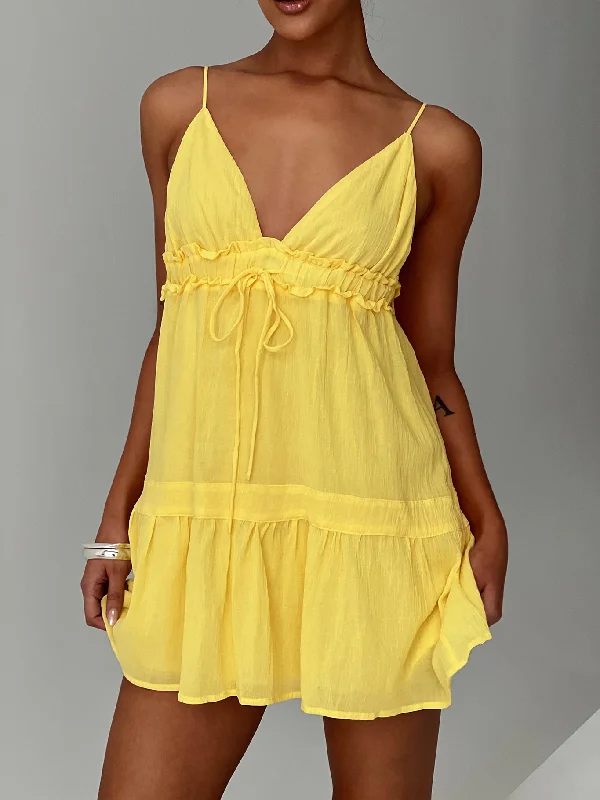 Dionne Mini Dress Lemon Tunics Brand named