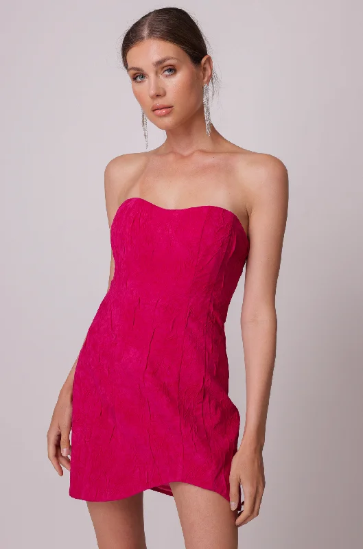Orson Mini Dress Fuchsia Trendy Off-Shoulder Dress Mini