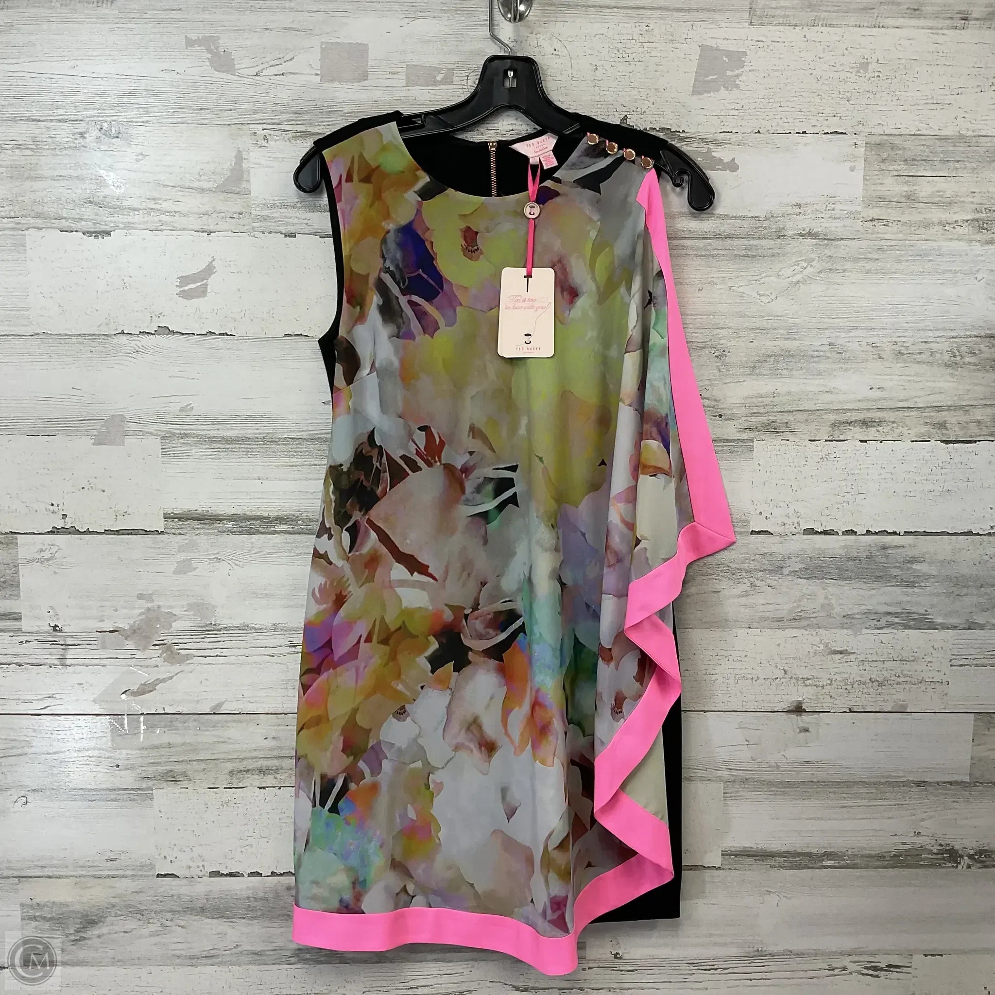 Dress Casual Short By Ted Baker In Black & Pink, Size: Xs Tunics Fall fleece