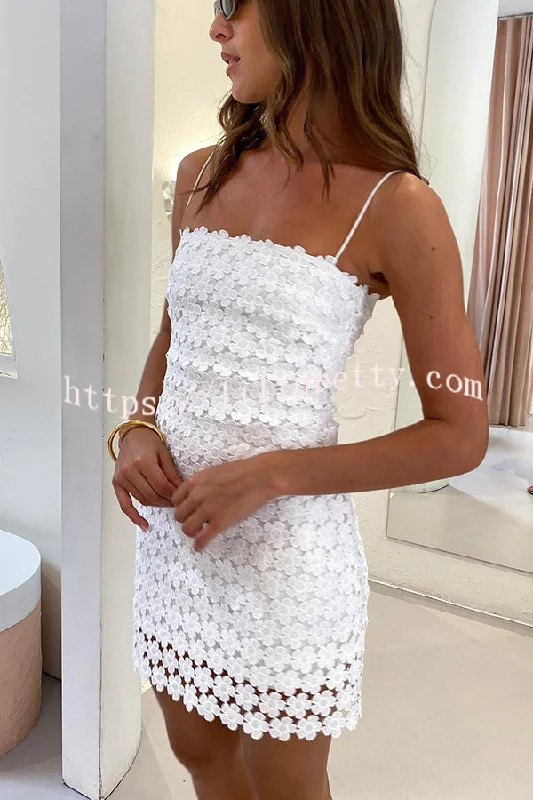 From Beach To Bar Embroidery Floral Slip Mini Dress Trendy Denim Mini Dress