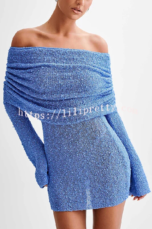 Fashionable and Sexy Off-shoulder Long-sleeved Mini Dress Fashionable Party Mini Dress Fashionable and Sexy Off-shoulder Long-sleeved Mini Dress Fashionable Party Mini Dress