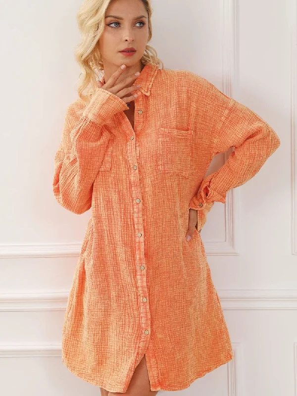 Casual Orange Mini Dress Elegant Floral-Print Mini Dress