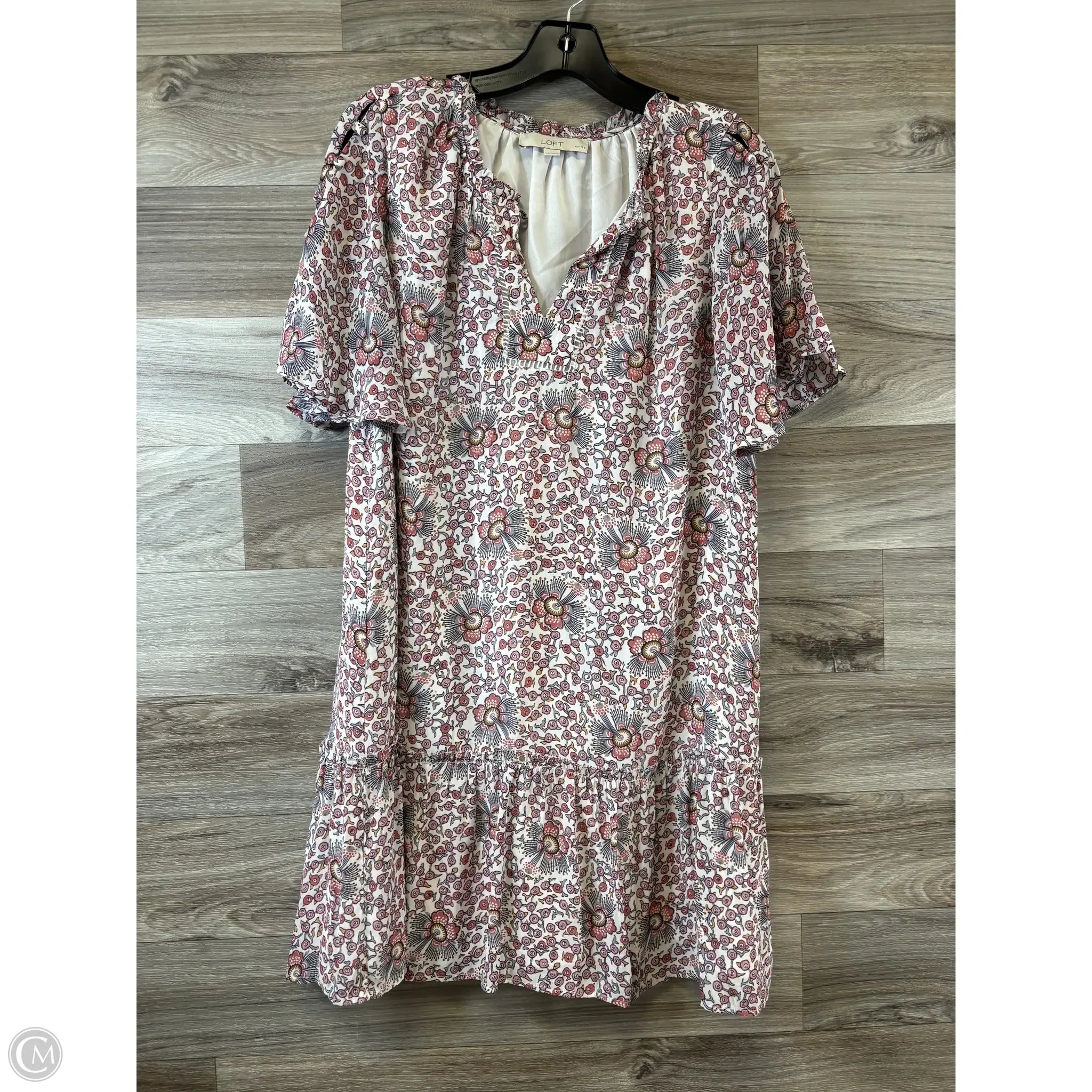 Dress Casual Midi By Loft In Orange & White, Size: Mp Tunics Party sparkling