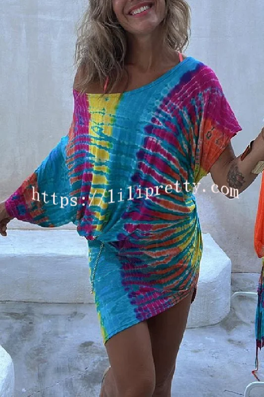Lilipretty Coda Tie-dye Print Stretch Asymmetrical Hem Oversized Mini Dress Elegant Lace Mini Dress Lilipretty Coda Tie-dye Print Stretch Asymmetrical Hem Oversized Mini Dress Elegant Lace Mini Dress