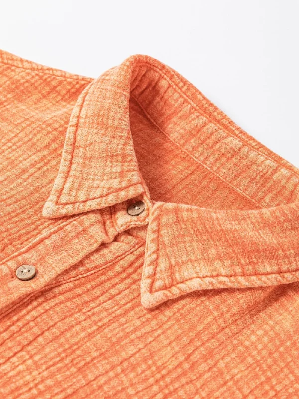 Orange Oversized Mini Dress Comfortable Off-Shoulder Mini Dress