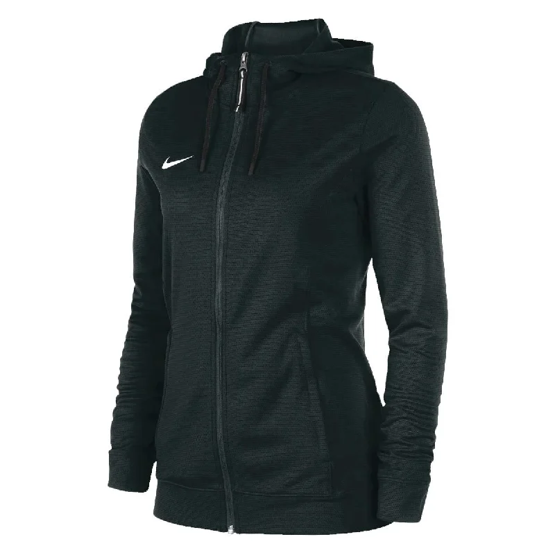 NIKE Wmn Team Basketball Hoodie FZ Blk Hoodie with Double Zipper Versatile Adjustable