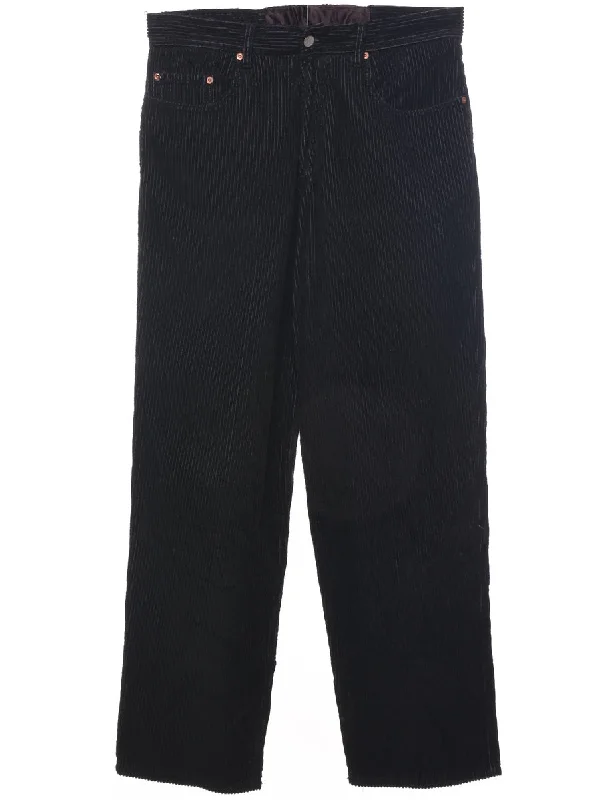 Corduroy Black Trousers - W34 L31 Trousers versatile all-occasion
