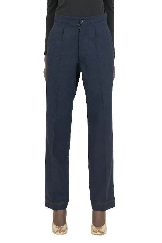 Maison Margiela Straight Leg Trouser in Navy Trousers Hiking Durable