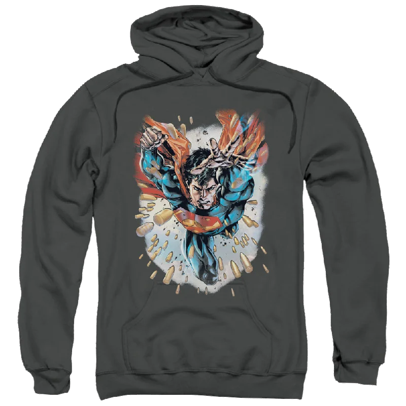 Superman Within My Grasp - Pullover Hoodie Gathered Sleeve Pullover