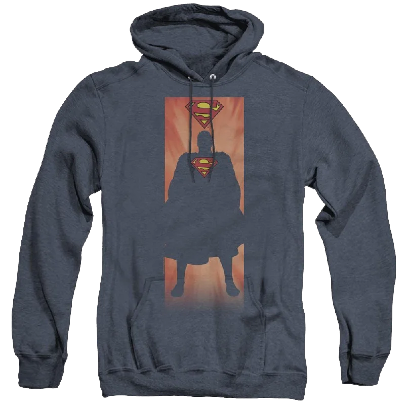 Superman Block - Heather Pullover Hoodie Slit Sleeve Stylish