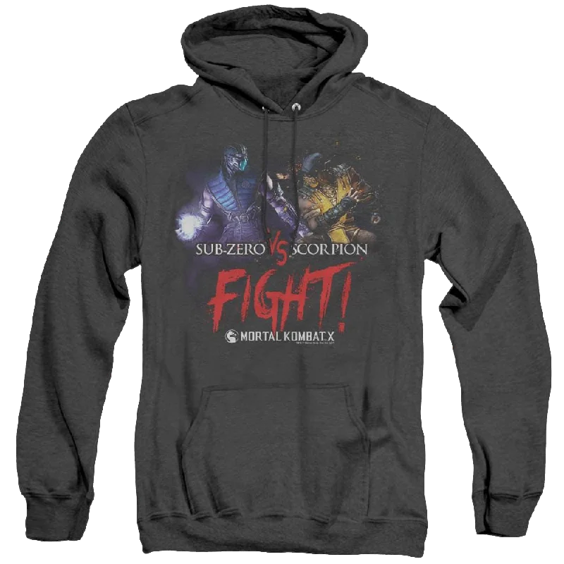 Mortal Kombat Fight - Heather Pullover Hoodie Boat Neck Sweater
