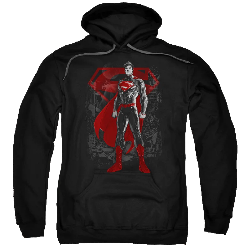 Superman Aftermath - Pullover Hoodie One Shoulder Top