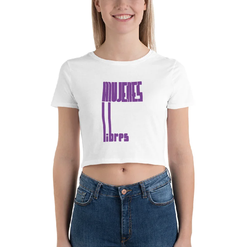 Mujeres Libres Crop Top Mesh Canvas Denim