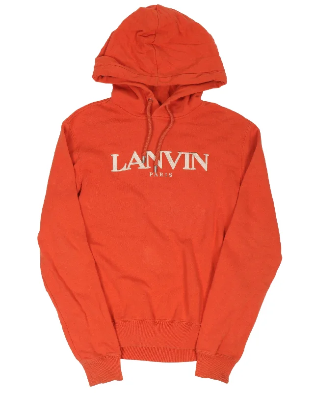 Embroidered Logo Hoodie Hoodie with Button Placket Classic Preppy