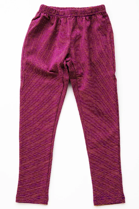 Siaomimi Cranberry Stripe Leggings Trendy Digital Print Leggings