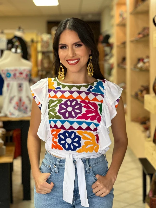 Layla Crop Top Front Pockets Side Pockets Patch Pockets