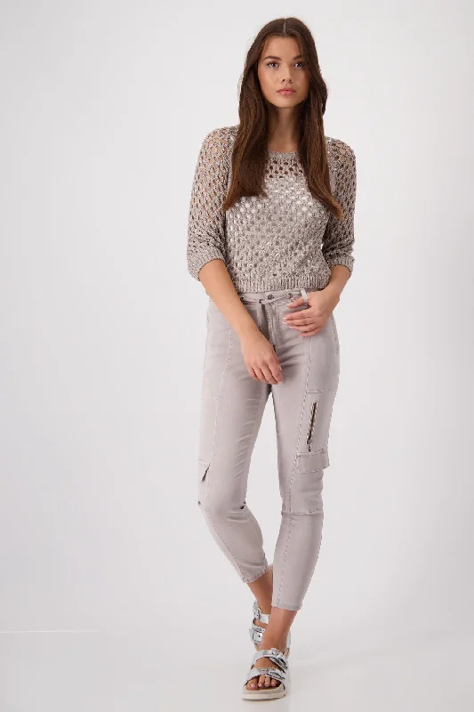 MONARI Beige Cargo trousers Trousers Trousers Formal