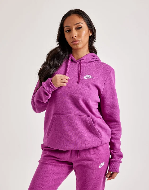 Nike Club Fleece Pullover Hoodie Hoodie with Hem Applique Textured Unique
