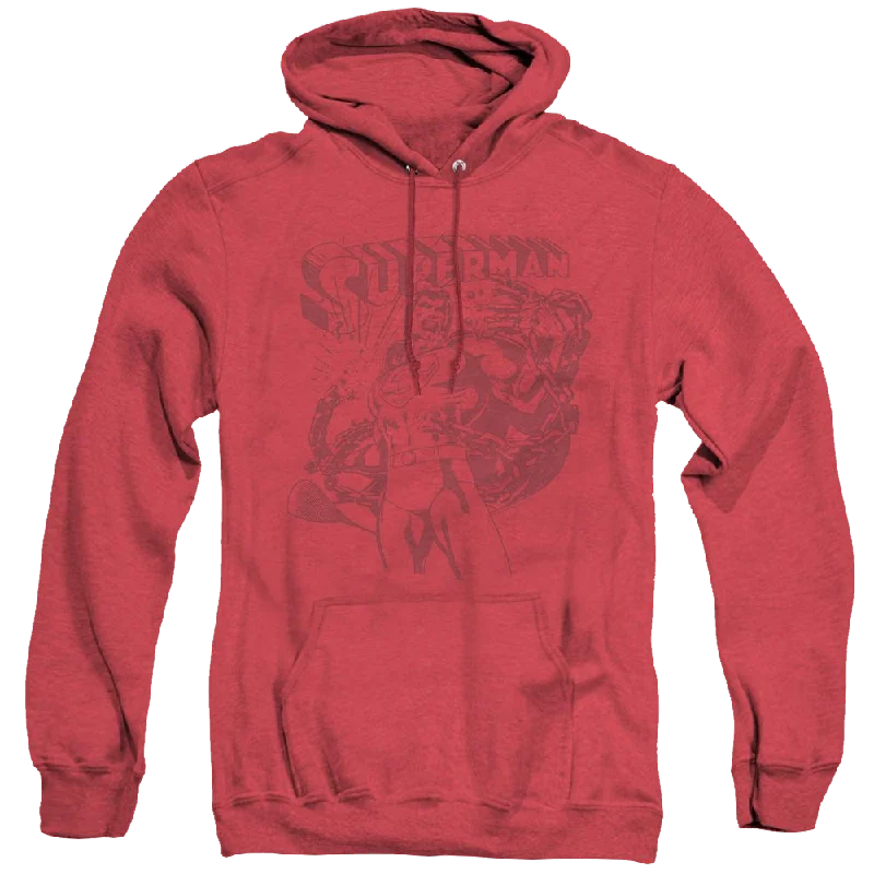 Superman Code Red - Heather Pullover Hoodie Boat Neck Sweater