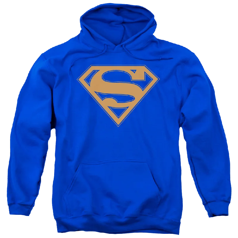 Superman Blue & Orange Shield - Pullover Hoodie Jewel Neck Pullover