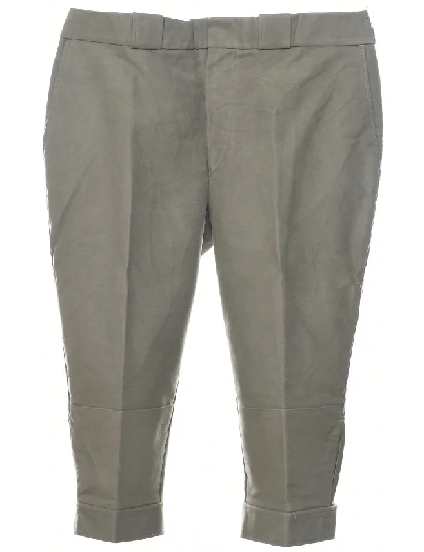 Cropped Tapered Fit Trousers - W39 L19 Trousers Solid Black