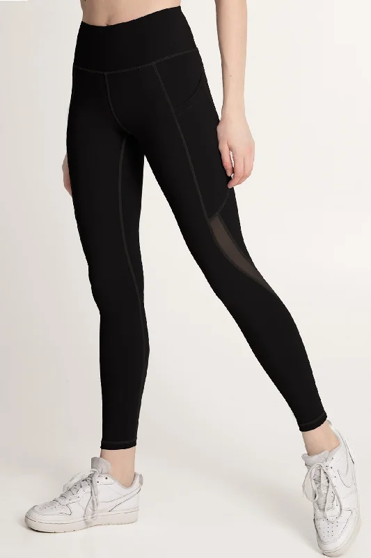 Black Cassi Workout Leggings Yoga Pants with Mesh & Pockets - Women Trendy Seamless Fit Leggings Black Cassi Workout Leggings Yoga Pants with Mesh & Pockets - Women Trendy Seamless Fit Leggings