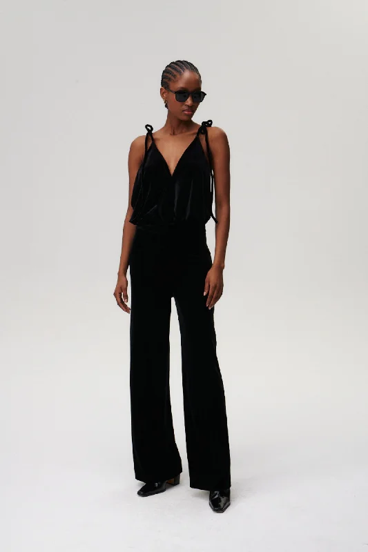 Midnight Noise Trousers Black Trousers Fleece Cozy