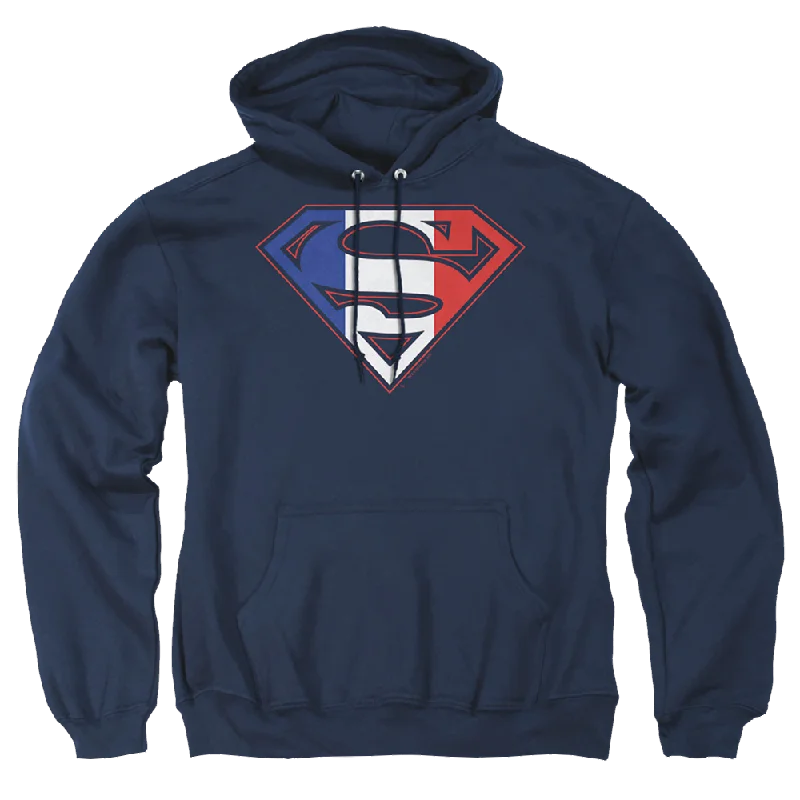 Superman French Shield - Pullover Hoodie Square Neck Pullover