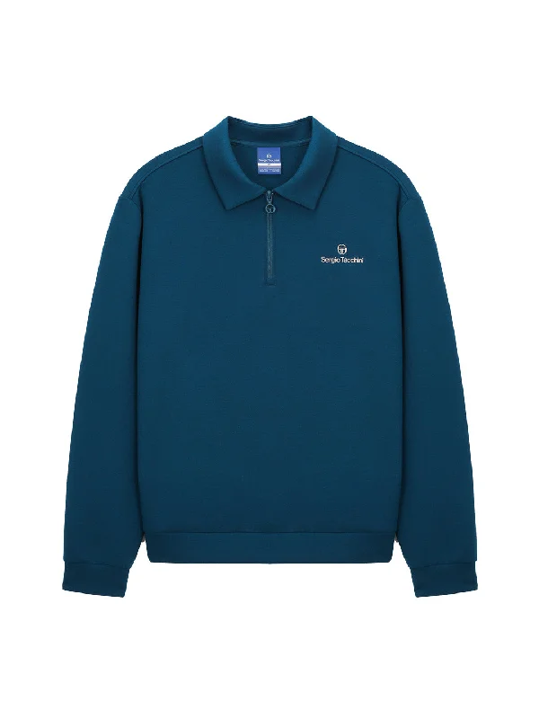 Daily Campo AirCush Half-Zip Sweatshirt-Navy Hoodie with Typography Text Message