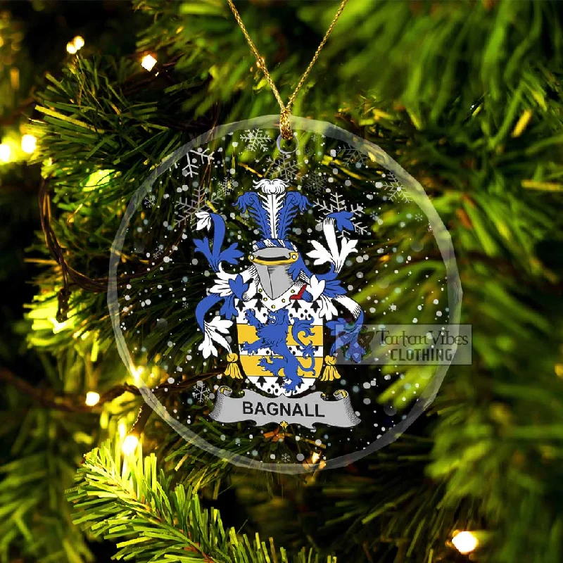 Bagnall Irish Clan Christmas Glass Ornament with Coat of Arms Kimono Robe Cloak