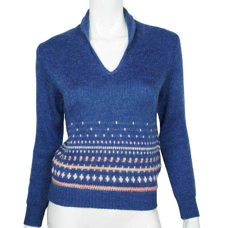 Vintage Courreges Paris Mohair & Acrylic Knit Sweater 1970s Pullover Ladies Sz M Wrist Length Sleeve