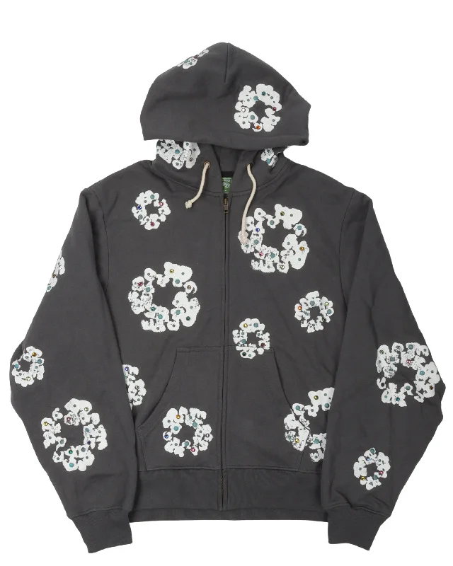 Swarovski Cotton Wreath Hoodie Hoodie with Full-Zip Functional Layering