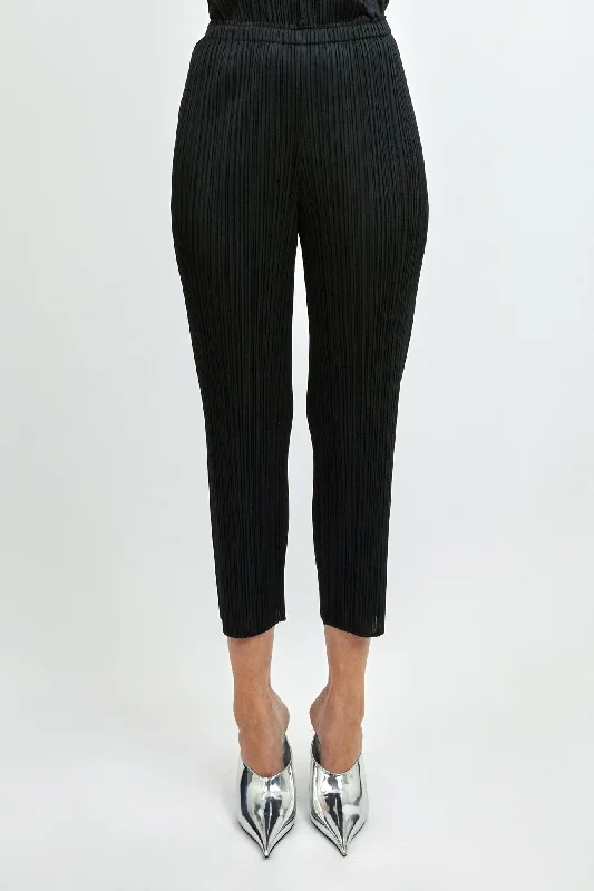 Pleats Please Issey Miyake SS24 Basics Trousers in Black Trousers Corduroy Warm