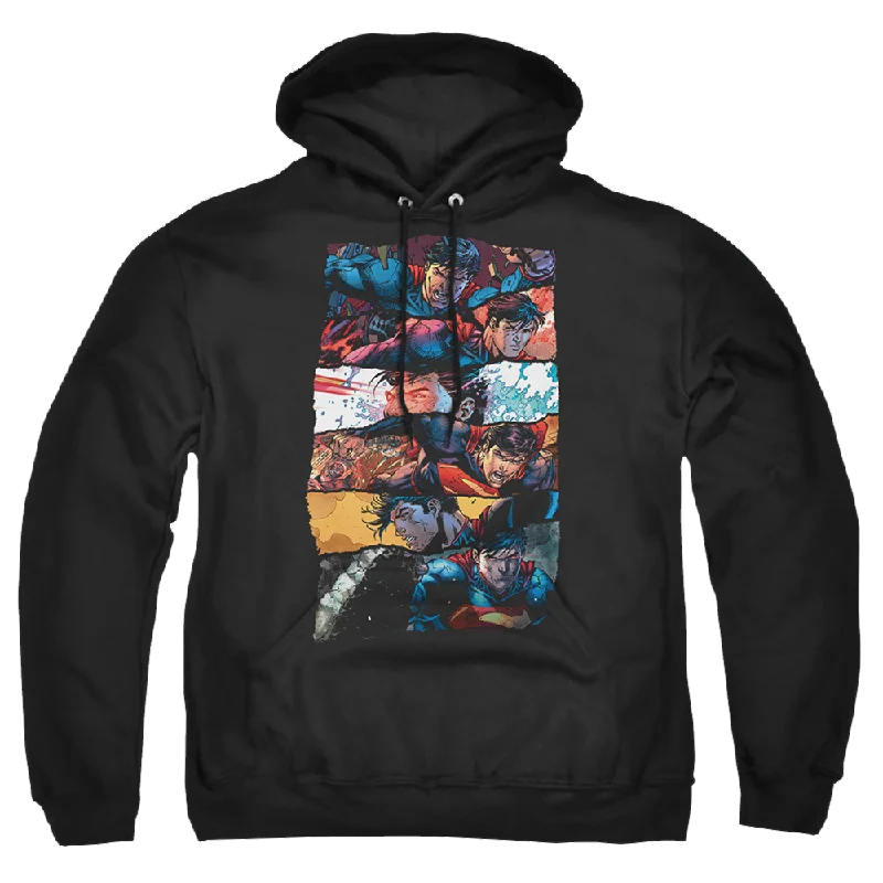 Superman Torn Collage - Pullover Hoodie Blouson Sleeve Pullover