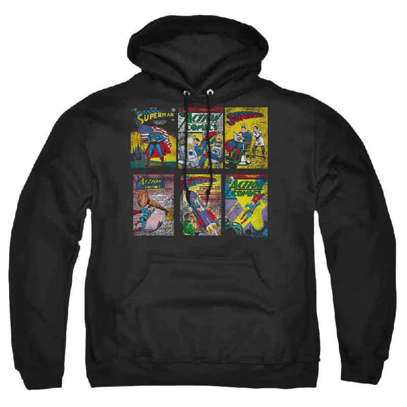 Superman Sm Covers - Pullover Hoodie Tight Sleeve Top