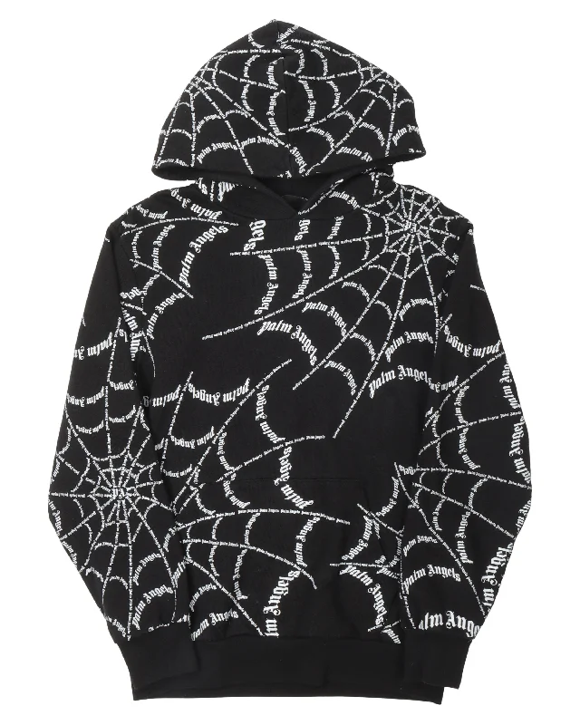 Spider Web Hoodie Hoodie with Gradient Ombre Colorful