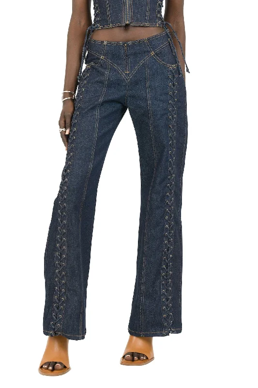 Jean Paul Gaultier Low Waist Large Denim Trouser in Indigo Trousers Running Lightweight