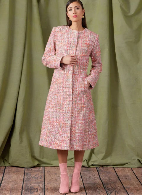 Vogue Coat V1926 Satin Silk Chiffon