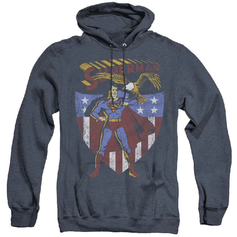 Superman All American - Heather Pullover Hoodie Thick Cable Knit