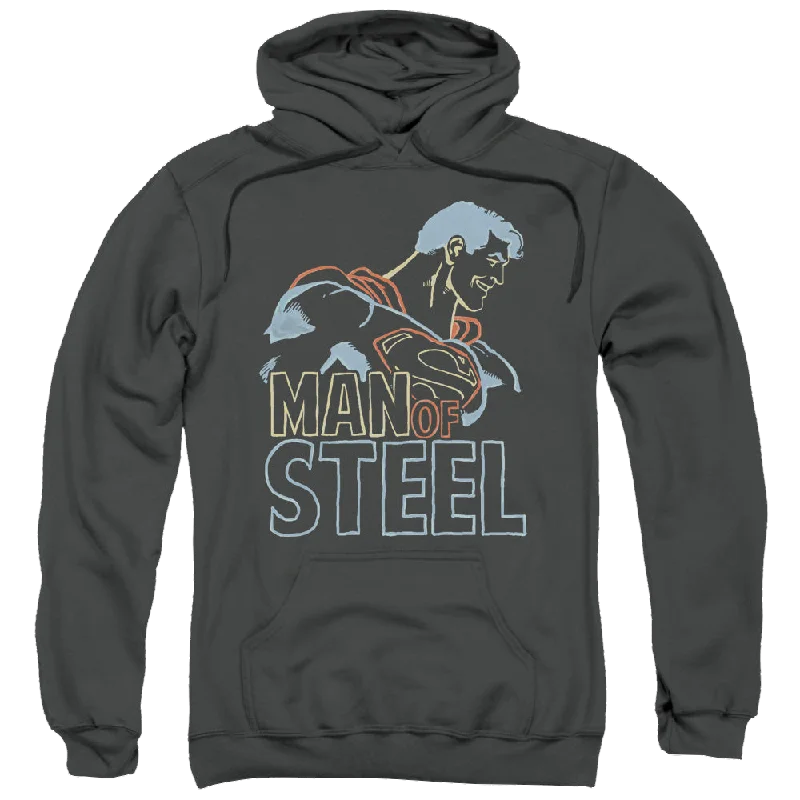 Superman Colored Lines - Pullover Hoodie Oversized Cozy Pullover
