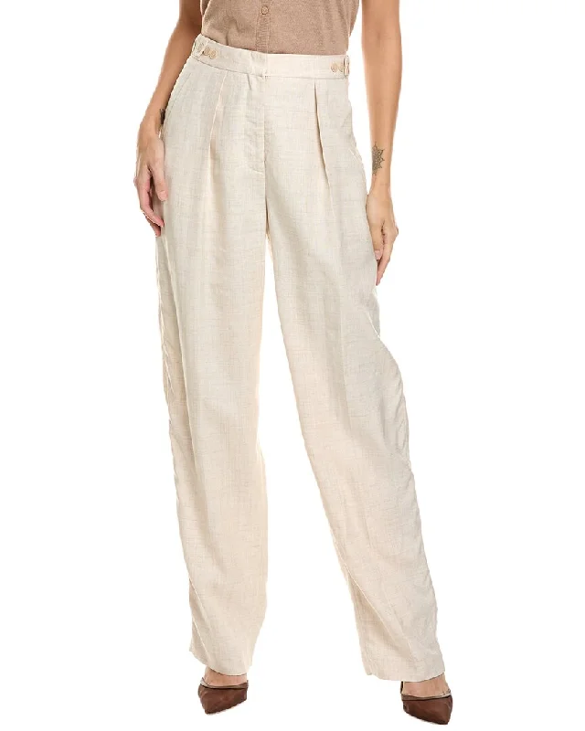 Stella McCartney Katlyn Linen-Blend Trouser Trousers Solid Black