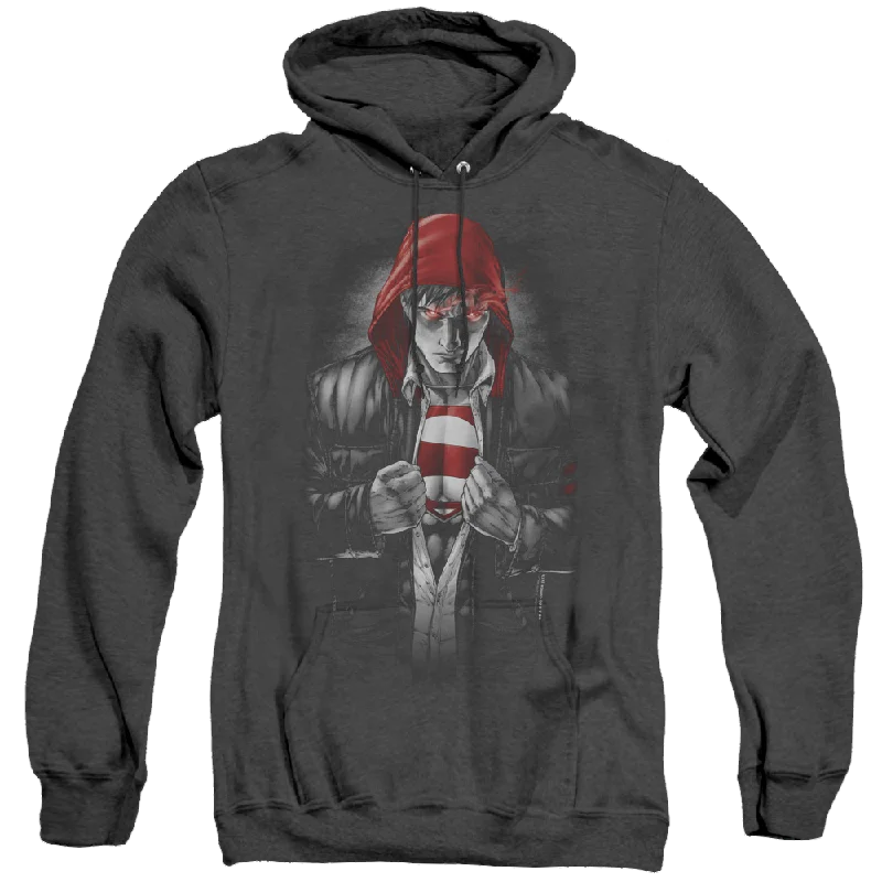 Superman Earth One - Heather Pullover Hoodie Scalloped Neck Pullover