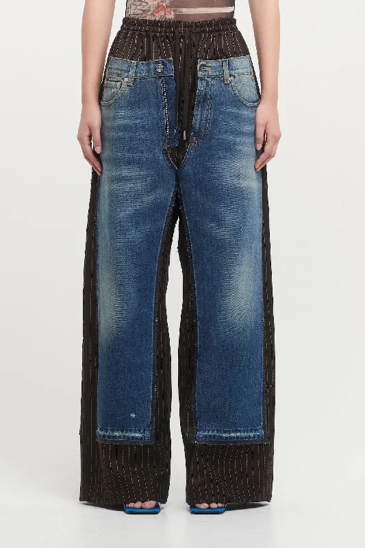 Jean Paul Gaultier Oversize Trousers with Denim Details Trousers Mesh Breathable