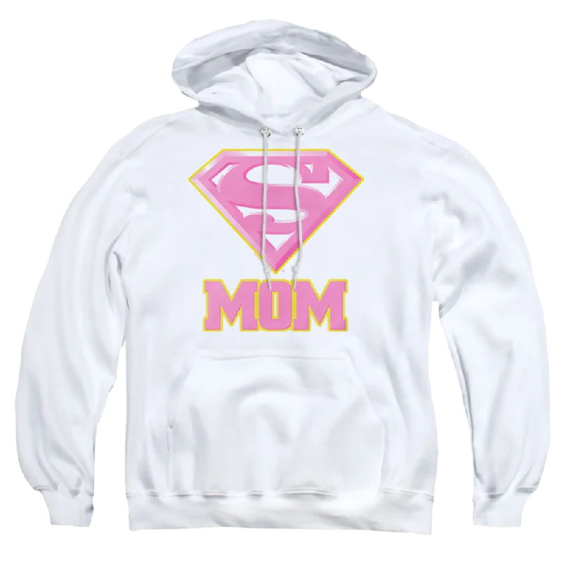 Superman Super Mom Pink - Pullover Hoodie Fitted Ribbed Sweater