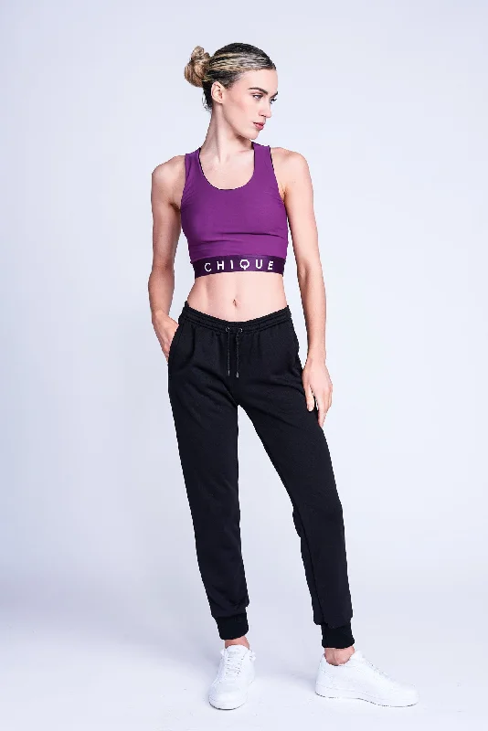Fierce Halo Crop Top in Berry Jersey Fabric Tulle Fabric Batik Fabric
