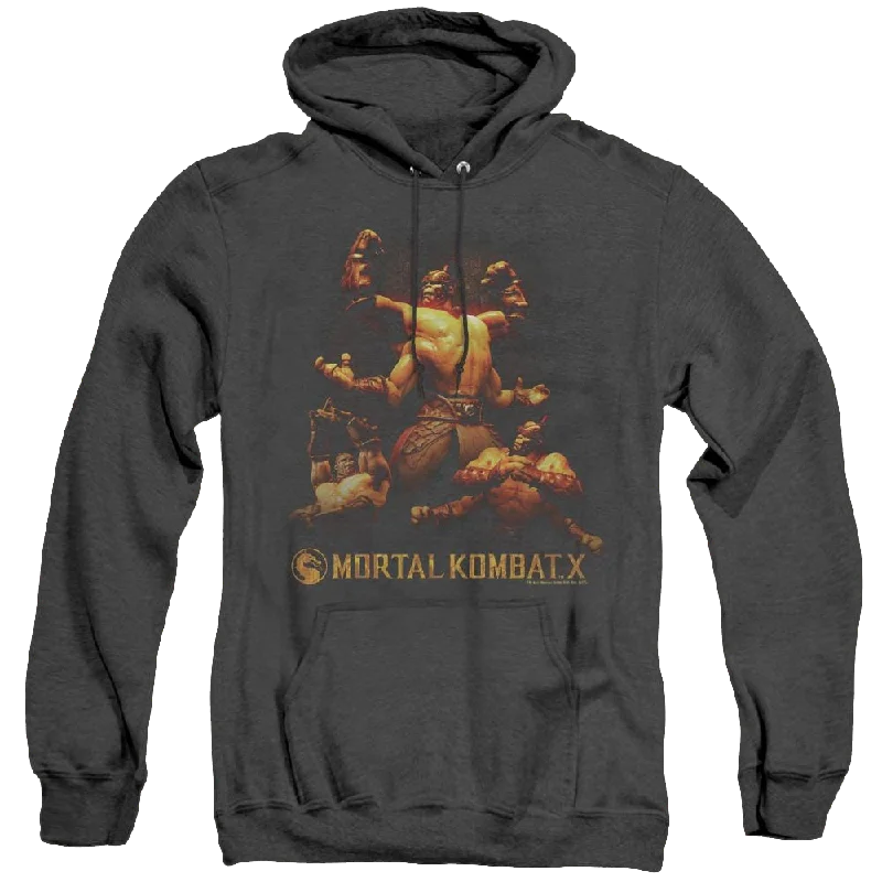 Mortal Kombat Goro - Heather Pullover Hoodie Ribbed Crew Neck