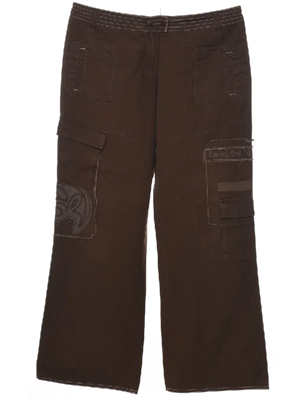 Brown Trousers - W34 L32 Trousers Prom Sequined