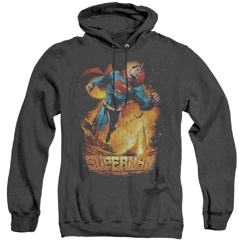 Superman Space Case - Heather Pullover Hoodie Peter Pan Collar